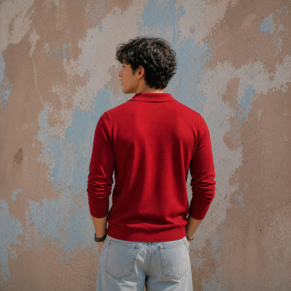 Furaaq Crimson Knit Polo
