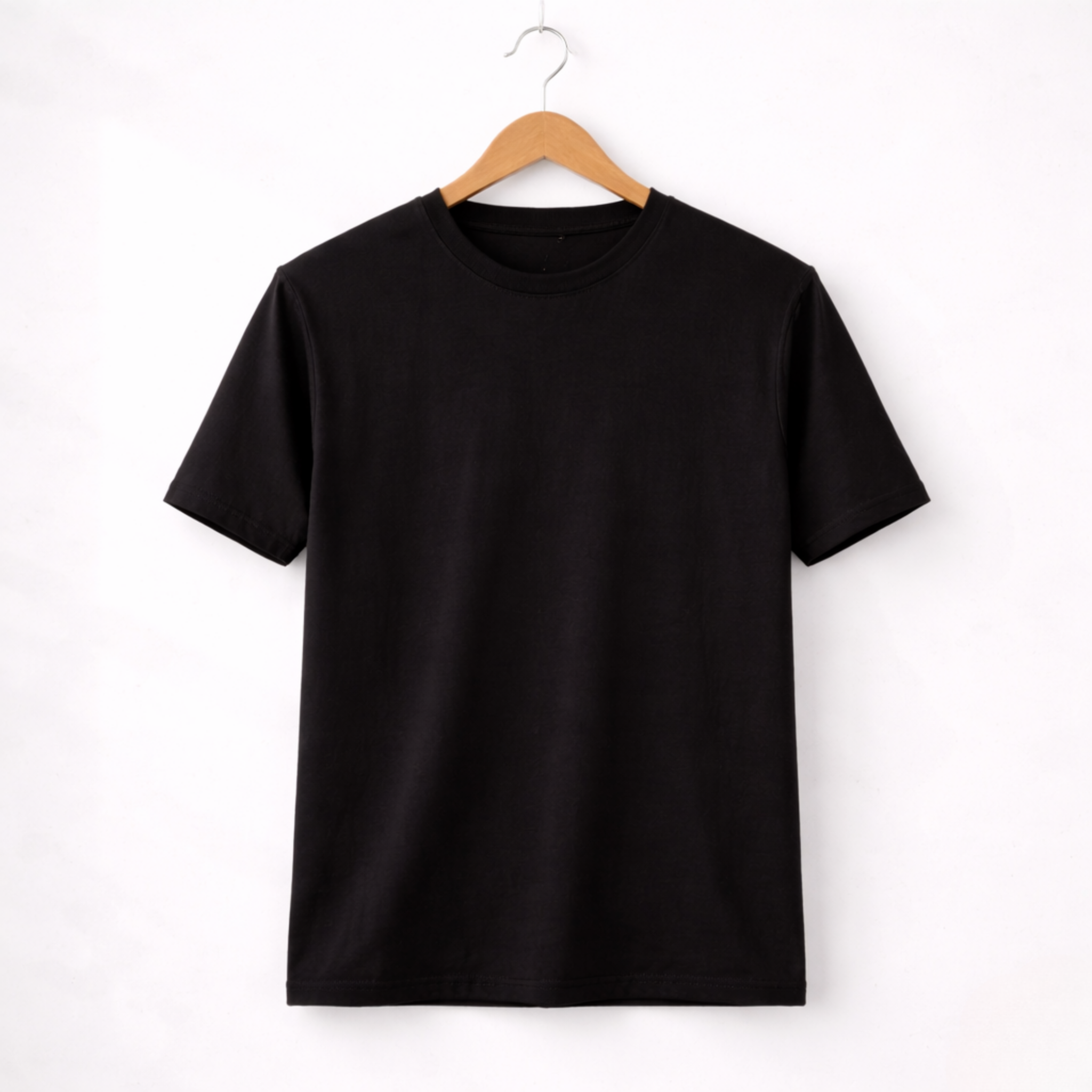 Premium Quality Women’s Essential Basic Jet Black Crew Neck T-Shirt